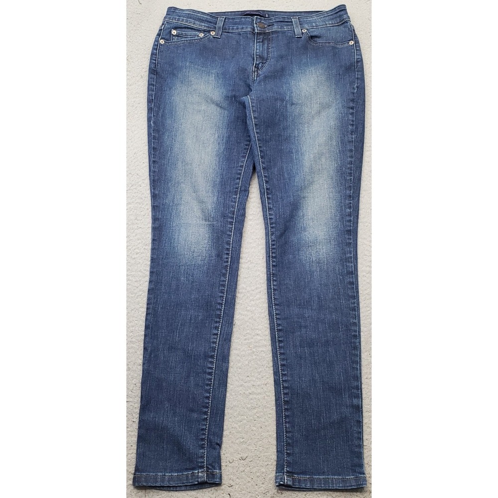 Levi's 535 Legging Jeans Womens 13 Blue Denim Faded Mid Wash Stretch Streetwear